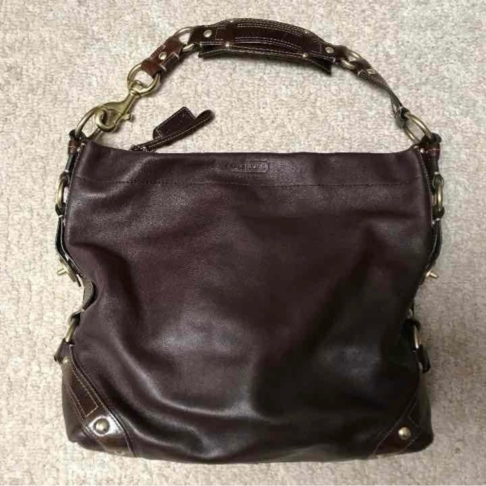 EUC Coach Lg Carly Brown Leather Hobo